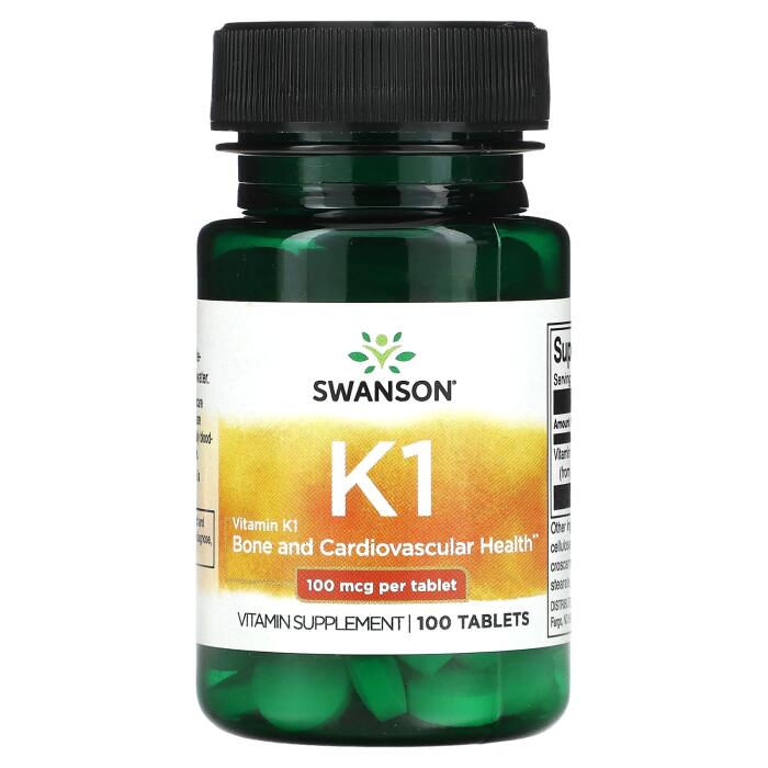 Swanson, Vitamin K1, 100 mcg, 100 Tablets Swanson, Vitamin K1, 100 mcg, 100 Tablets