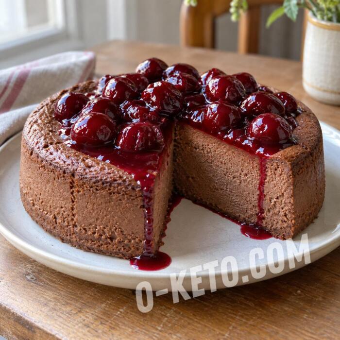 Chocolate Cottage Cheese Cheesecake with Cherries Chocolate Cottage Cheese Cheesecake with Cherries