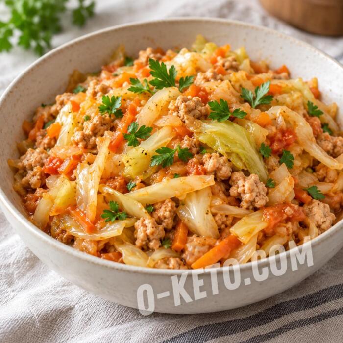 Тушеная капуста с куриным фаршем Тушеная капуста с куриным фаршем