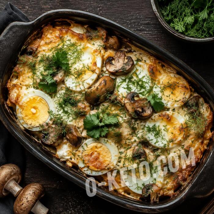 Запеканка из баклажанов с грибами