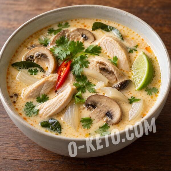 Keto recipes: Tom Kha Kai Thai Chicken Soup with Coconut Milk