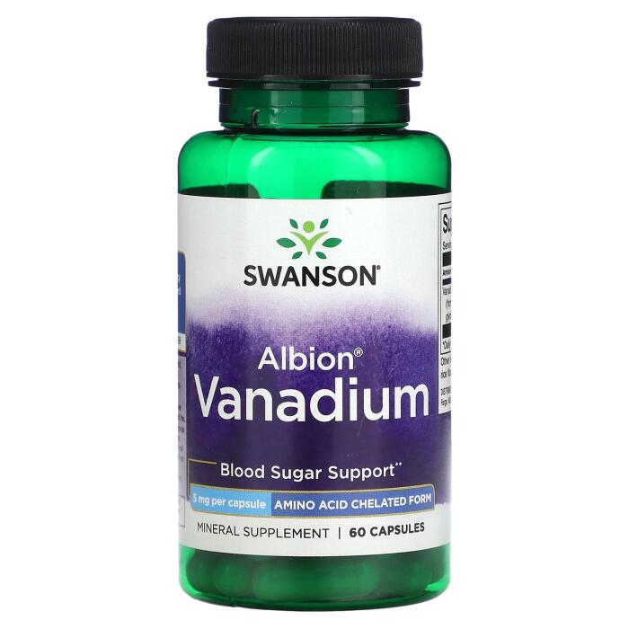 Swanson, Albion Vanadium, 5 mg, 60 Capsules Swanson, Albion Vanadium, 5 mg, 60 Capsules