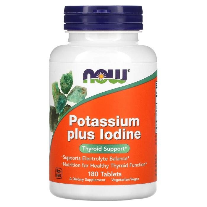 NOW Foods, Potassium Plus Iodine, 180 Tablets NOW Foods, Potassium Plus Iodine, 180 Tablets