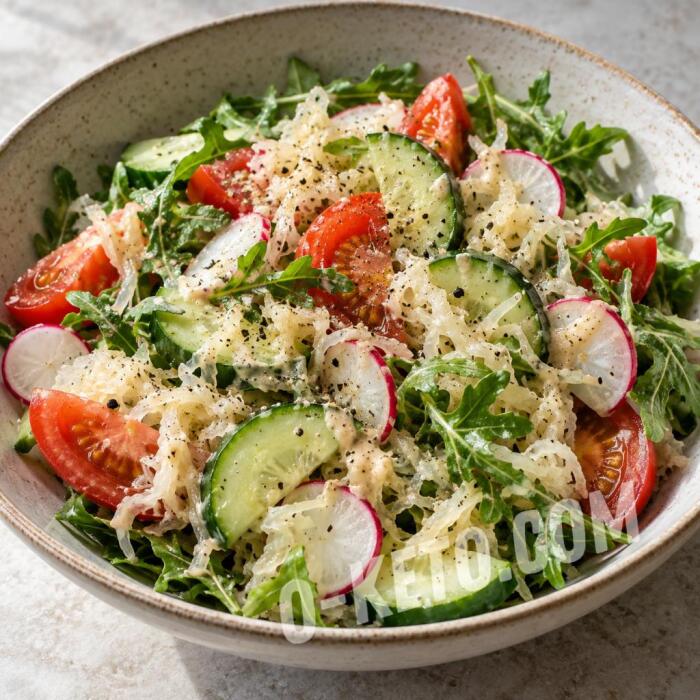 Салат с квашеной капустой и тахини