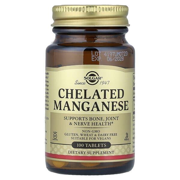 Solgar, Chelated Manganese, 100 Tablets (8 mg per Tablet)