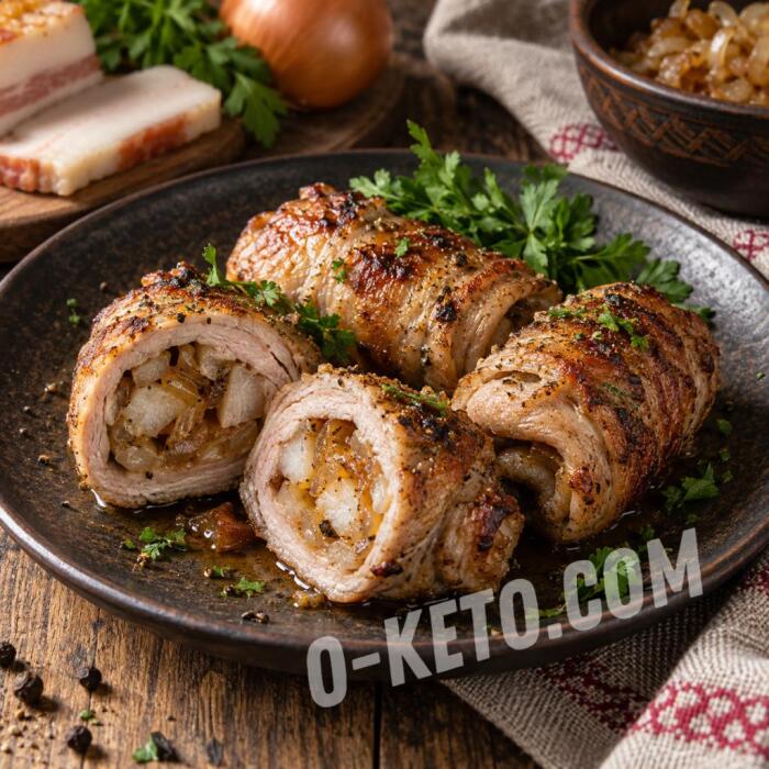 Pork Krucheniki with Cracklings and Onion
