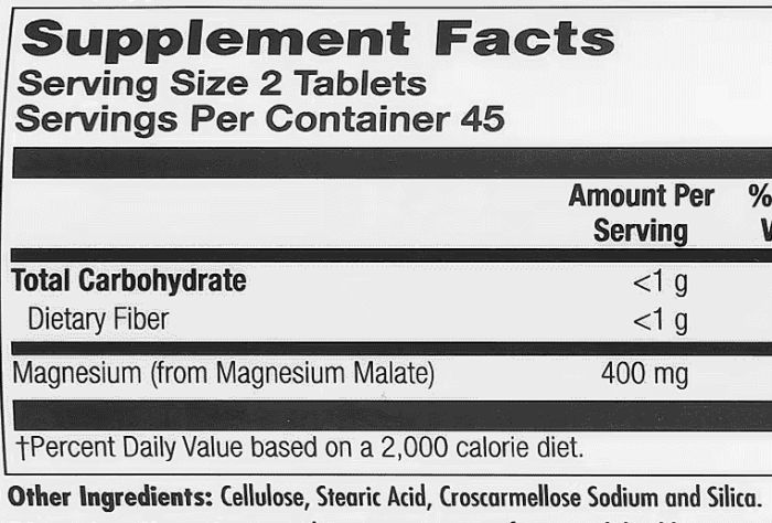 KAL,-Magnesium-Malate-400,-400-mg,-90-Tablets-(200-mg-per-Tablet)-