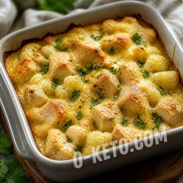 Рецепты на кето: Запеканка из куриной грудки с цветной капустой