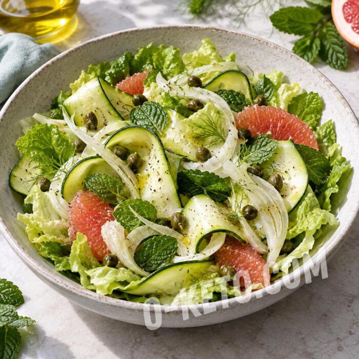 Zucchini Salad with Fennel, Capers, and Grapefruit
