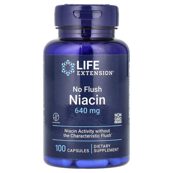 Life Extension, No Flush Niacin, 640 mg, 100 Capsules Life Extension, No Flush Niacin, 640 mg, 100 Capsules