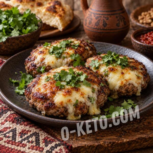 Keto recipes: Megrelian Beef Cutlets with Sulguni and Cilantro