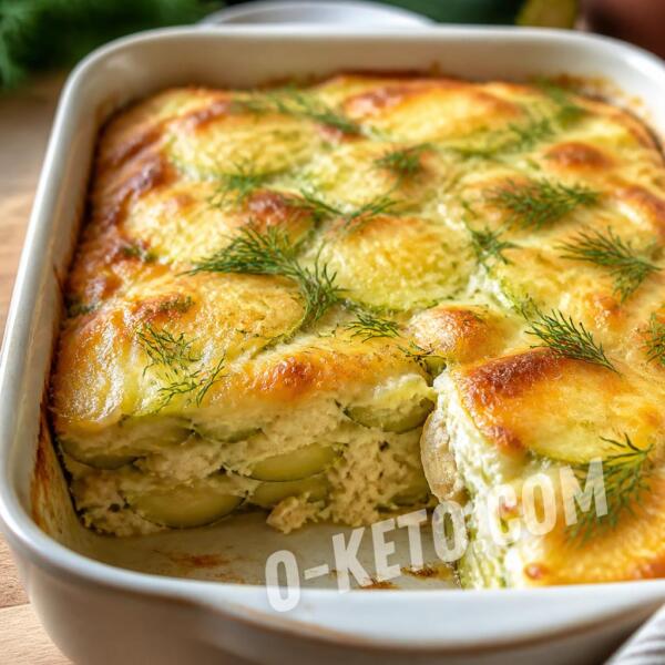 Рецепты на кето: Запеканка из молодых кабачков с курицей
