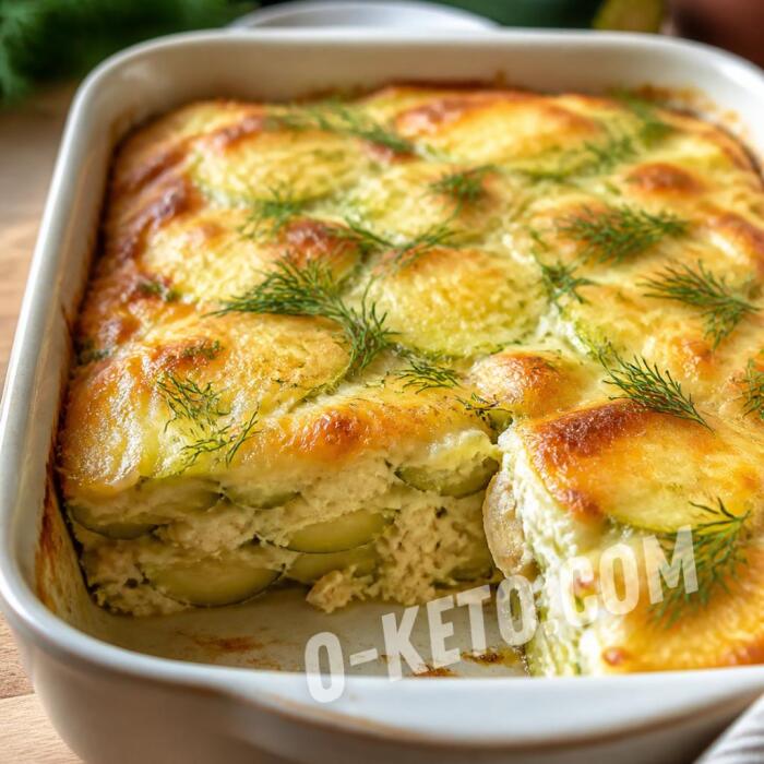 Запеканка из молодых кабачков с курицей Запеканка из молодых кабачков с курицей
