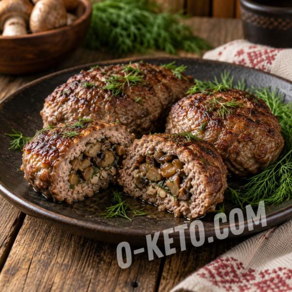 Рецепты на кето: Зразы мясные с грибной начинкой
