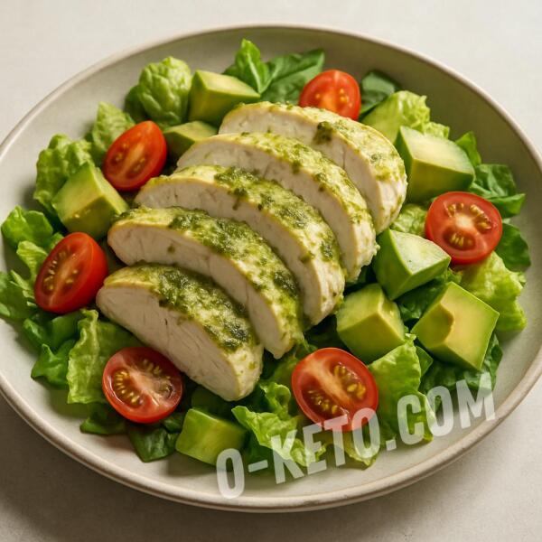 Rețete keto: Salata cu pui si pesto