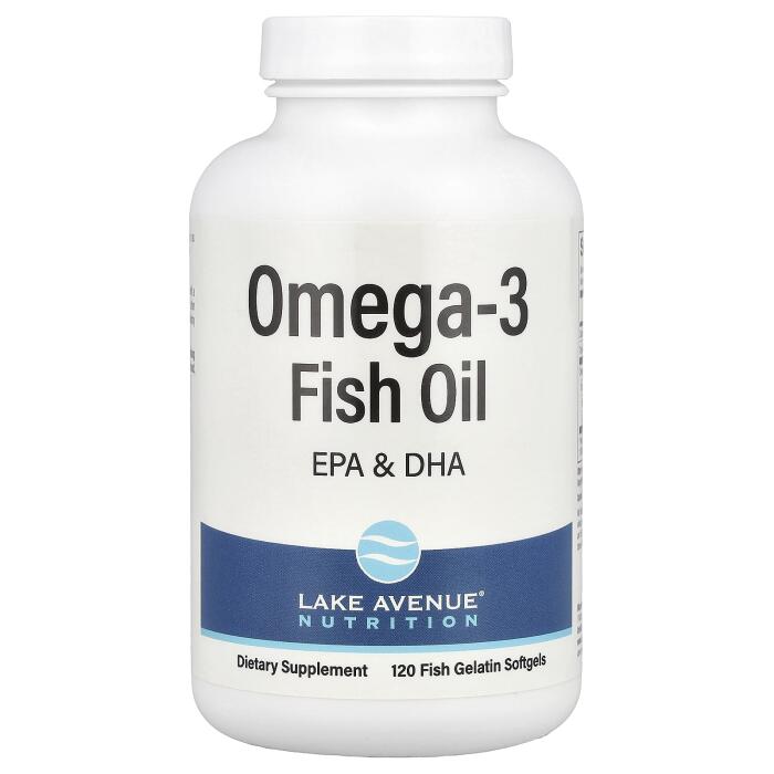 Lake Avenue Nutrition, Omega-3 Fish Oil, 1,250 mg, 120 Fish Gelatin Softgels Lake Avenue Nutrition, Omega-3 Fish Oil, 1,250 mg, 120 Fish Gelatin Softgels