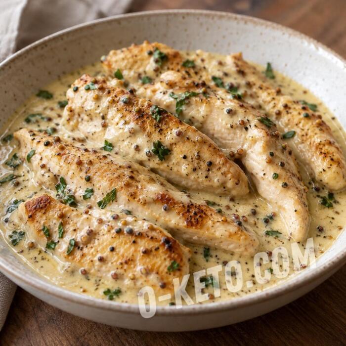 Chicken Strips in Mustard Cream Sauce