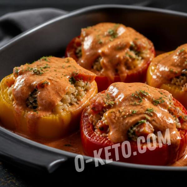 Рецепты на кето: Фаршированные перцы с цветной капустой и кешью-соусом