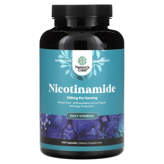Nature’s Craft, Nicotinamide, Daily Vitamins, 500 mg, 240 Capsules Nature’s Craft, Nicotinamide, Daily Vitamins, 500 mg, 240 Capsules