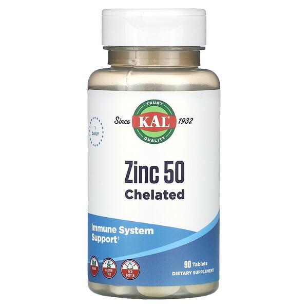 KAL, Zinc 50 Chelated, 90 Tablets KAL, Zinc 50 Chelated, 90 Tablets