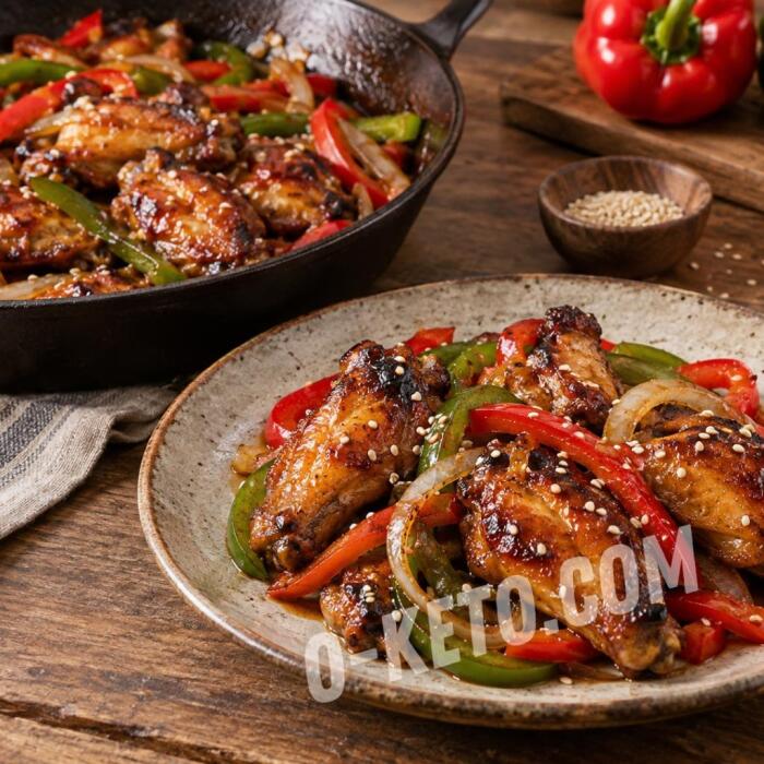 Chicken Wings with Vegetables in Teriyaki Sauce Chicken Wings with Vegetables in Teriyaki Sauce