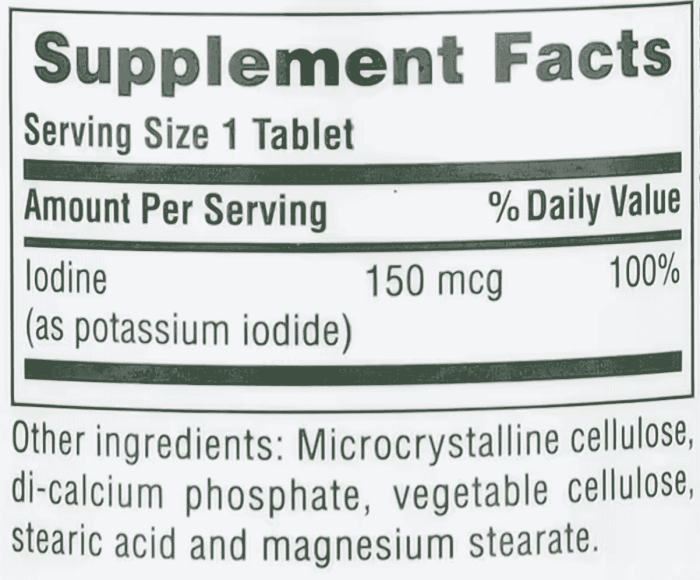 NaturesPlus,-Iodine,-Potassium-Iodide,-150-mcg,-100-Tablets