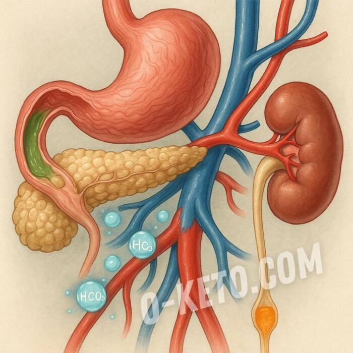 Why does a low-protein diet lead to blood acidosis?