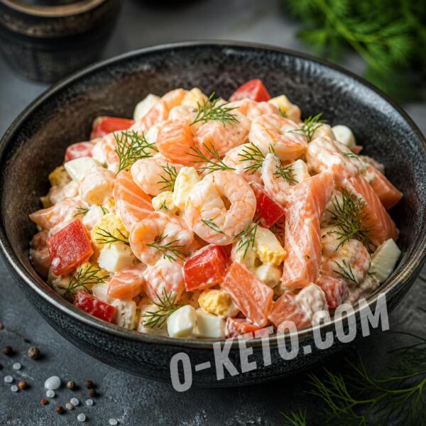 Rețete keto: Salată cu păstrăv și creveți