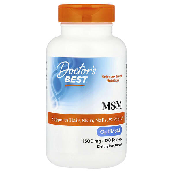 Doctor's Best, MSM with OptiMSM®, 1,500 mg, 120 Tablets Doctor's Best, MSM with OptiMSM®, 1,500 mg, 120 Tablets