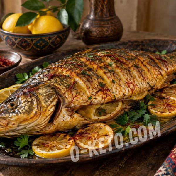 Keto recipes: Baked Carp with Lemon and Saffron