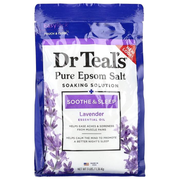 Dr. Teal’s, Pure Epsom Salt Soaking Solution, Lavender, 3 lbs (1.36 kg)