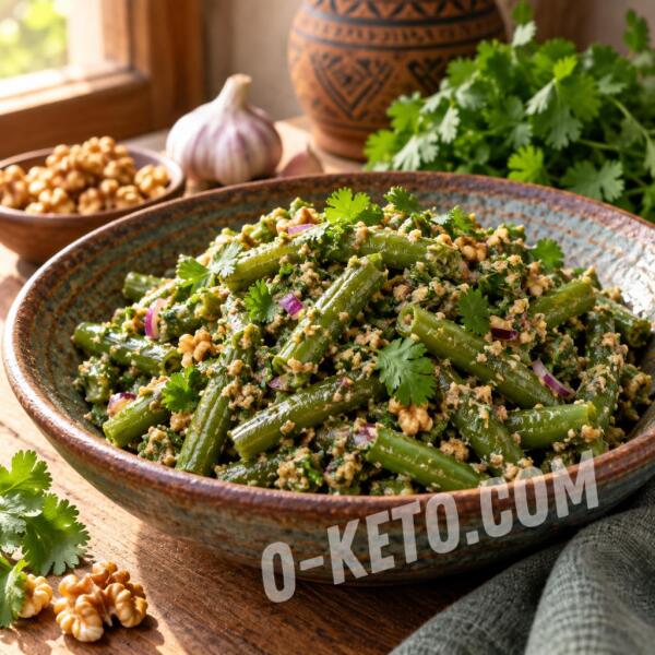 Рецепты на кето: Лобио из зелёной фасоли с грецкими орехами Рецепты на кето: Лобио из зелёной фасоли с грецкими орехами