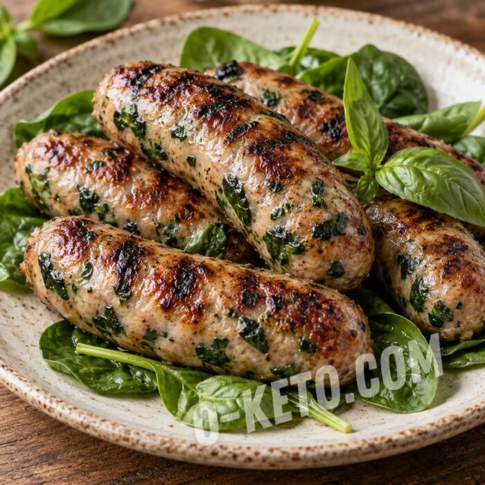 Italian Sausages with Spinach and Basil Italian Sausages with Spinach and Basil