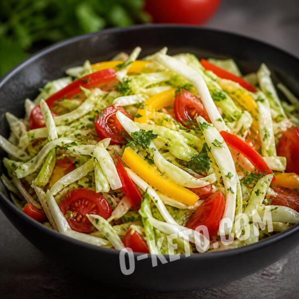 Rețete keto: Salată de varză cu ardei și roșii