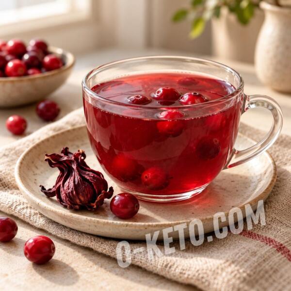 Рецепты на кето: Клюквенный кисель с каркаде и псиллиумом