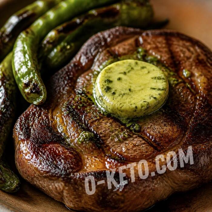 Ribeye with Peppers and Avocado Butter Ribeye with Peppers and Avocado Butter