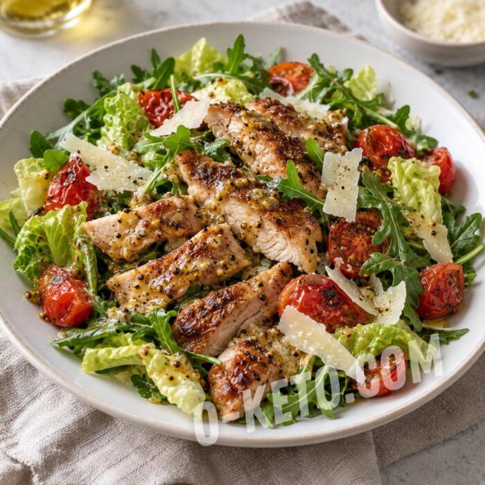Salată caldă cu curcan și dressing de muștar Salată caldă cu curcan și dressing de muștar