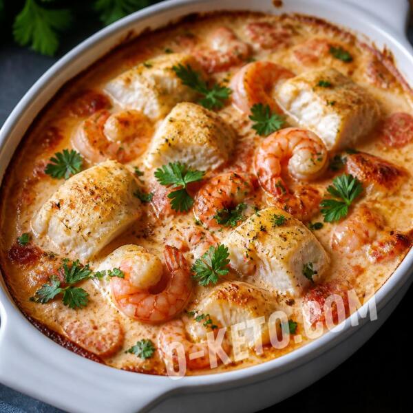 Keto recipes: White Fish and Shrimp Casserole Keto recipes: White Fish and Shrimp Casserole