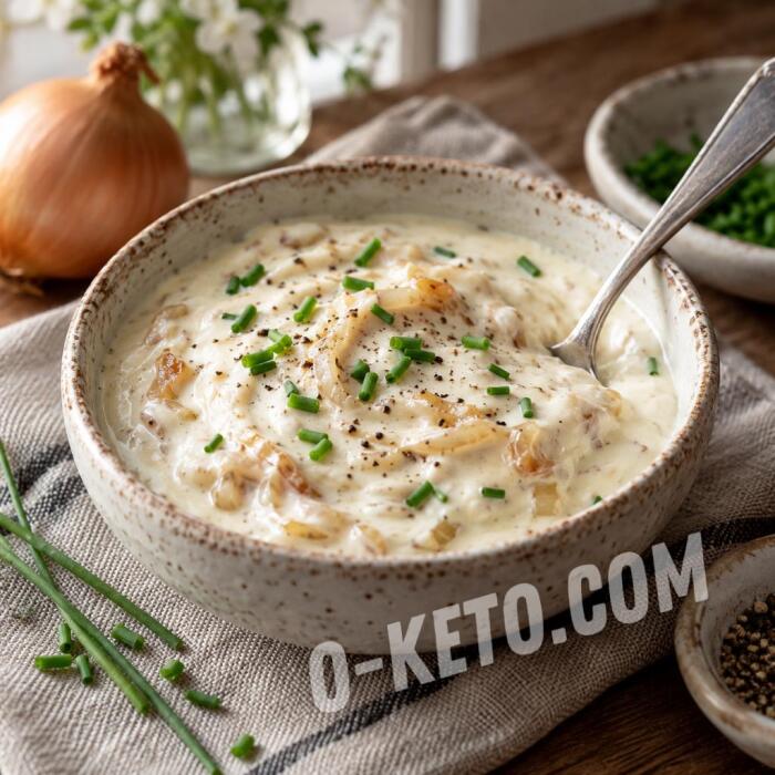 Сметанный соус с луком и хреном