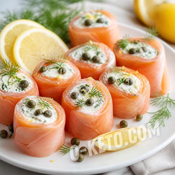 Рецепты на кето: Роллы из форели с каперсами и сливочным сыром