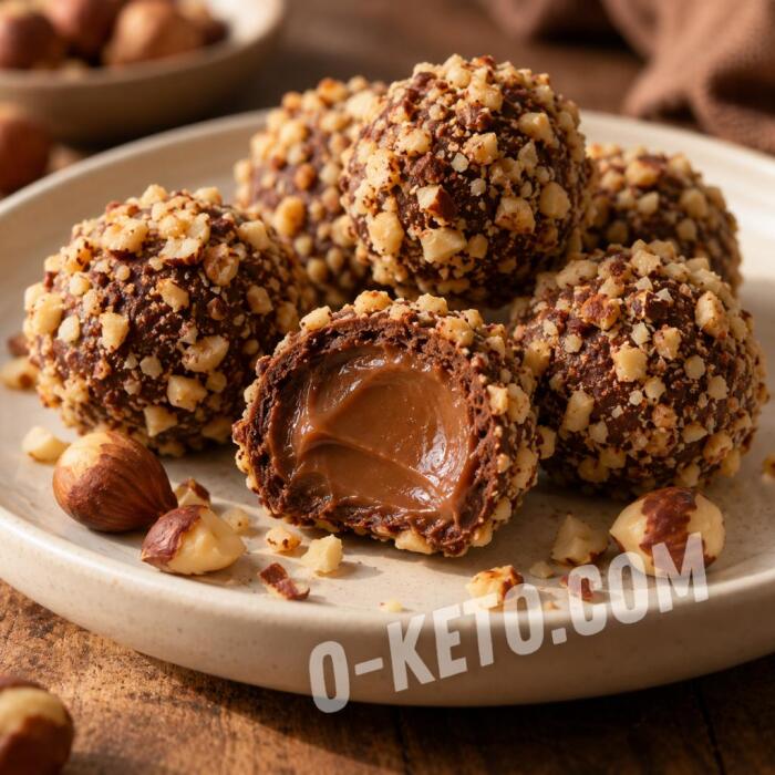 Trufe din ciocolată cu lapte, alune de pădure și caramel Trufe din ciocolată cu lapte, alune de pădure și caramel