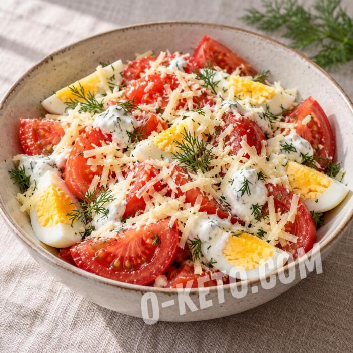 Tomato, Egg and Cheese Salad