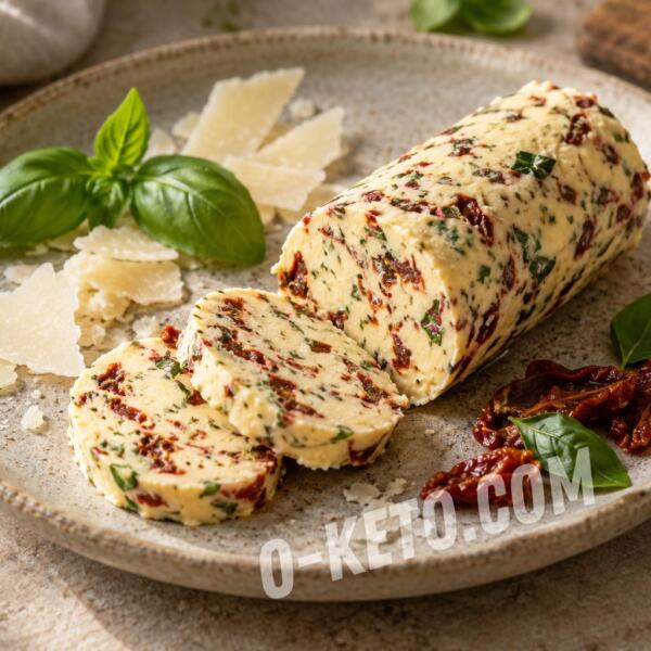 Rețete keto: Unt aromat cu roșii uscate, parmezan și busuioc Rețete keto: Unt aromat cu roșii uscate, parmezan și busuioc