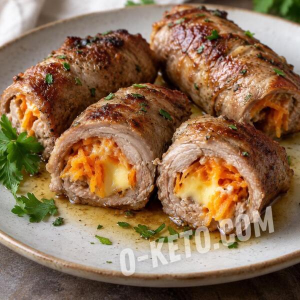 Рецепты на кето: Мясные рулетики с морковной начинкой Рецепты на кето: Мясные рулетики с морковной начинкой
