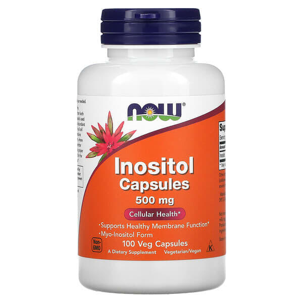 NOW Foods, Inositol Capsules, 500 mg, 100 Veg Capsules NOW Foods, Inositol Capsules, 500 mg, 100 Veg Capsules