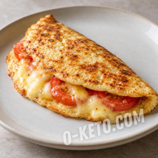 Keto recipes: Chicken Crepe with Cheese and Tomato