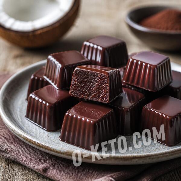 Keto recipes: Chocolate Jelly Candies with Coconut Milk