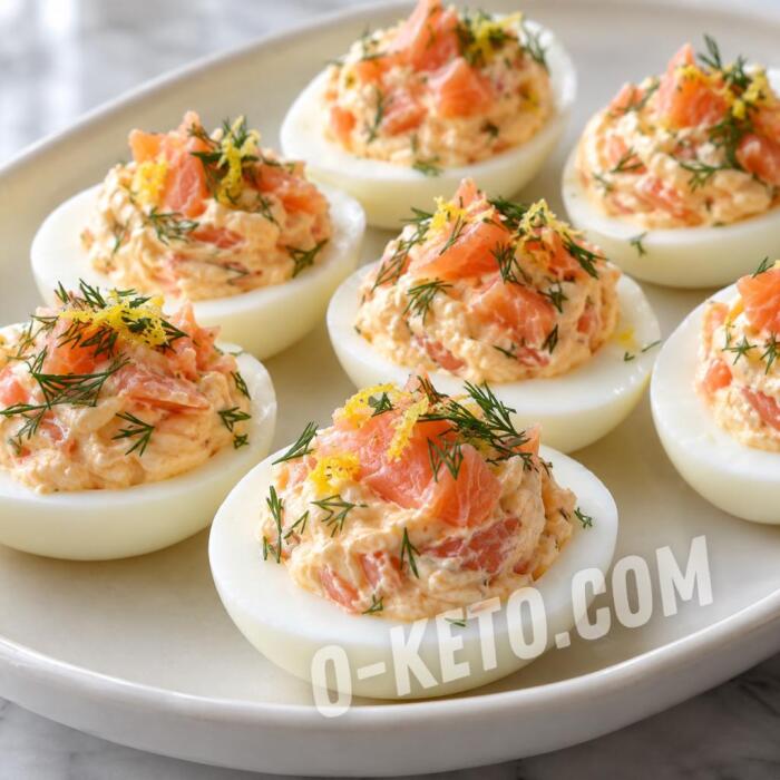 Eggs with Salmon Filling Eggs with Salmon Filling