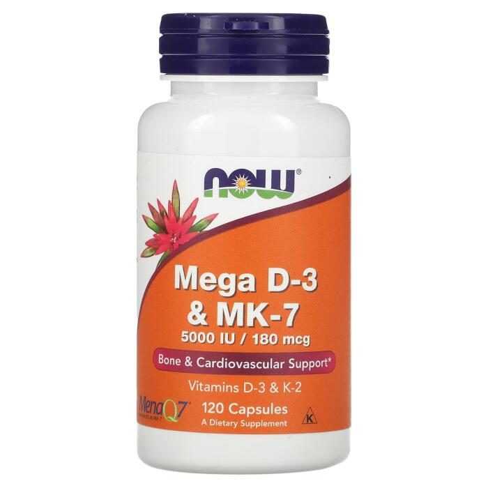 NOW Foods, Mega D-3 & MK-7, 120 Capsules NOW Foods, Mega D-3 & MK-7, 120 Capsules