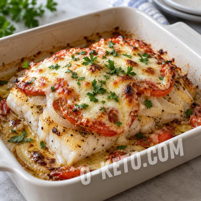 Baked Cod with Tomato and Mozzarella Baked Cod with Tomato and Mozzarella